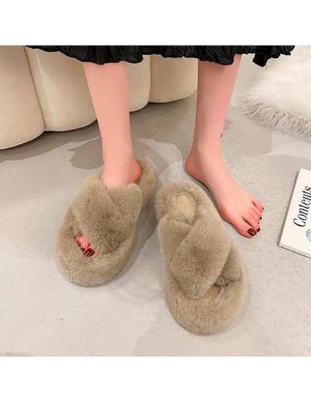Sandalia tipo Pantufla dama al mayoreo ofrece LHESH - ID 41733-37631 café