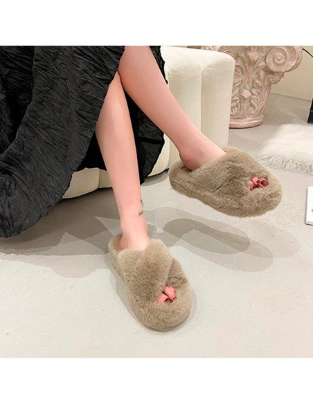 Sandalia tipo Pantufla dama al mayoreo ofrece LHESH - ID 41733-37631 café