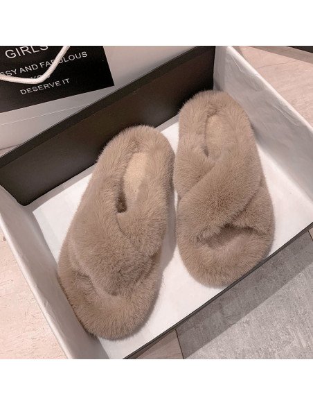 Sandalia tipo Pantufla dama al mayoreo ofrece LHESH - ID 41733-37631 café