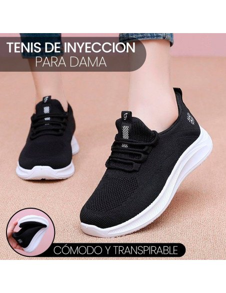 Tenis de inyección dama al mayoreo ofrece LHESH - ID 41069 negro