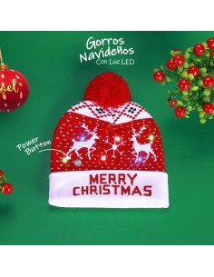 Gorros navideños con luz LED importados al mayoreo en LHESH 2
