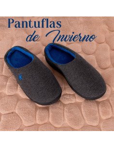 pantufla juvenil al mayoreo ofrece LHESH - ID 40867 gris con azul 2