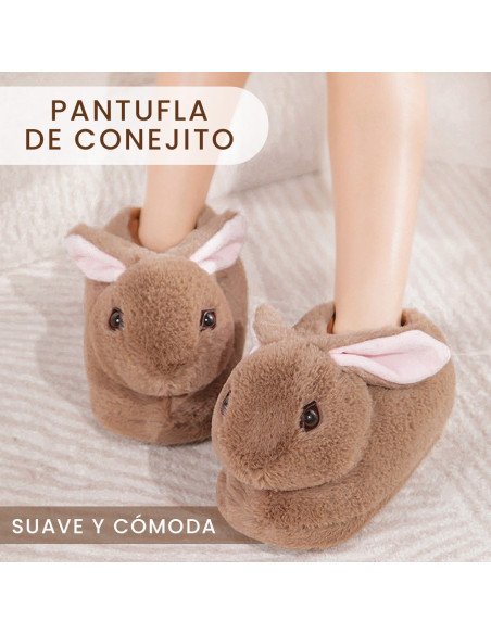 Pantufla conejito dama al mayoreo ofrece LHESH - ID 43231 café