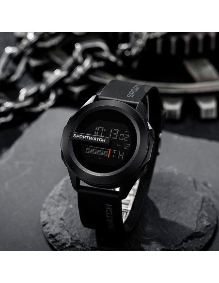Reloj de pulsera sport al mayoreo ofrece LHESH – ID 41493 rojo y gris oscuro