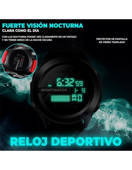 Reloj de pulsera sport al mayoreo ofrece LHESH – ID 41493 rojo y gris oscuro