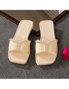 sandalias al mayoreo ofrece LHESH – ID 43423 blanca con lazo 2