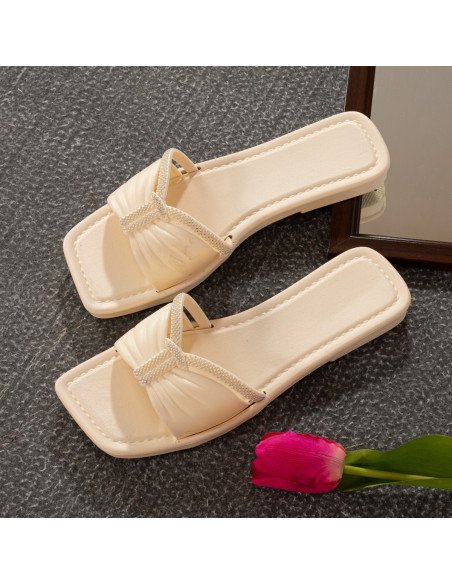 sandalias al mayoreo ofrece LHESH – ID 43423 blanca con lazo