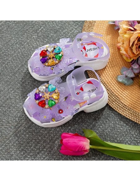 Mayoreo de Sandalias para niñas, disponibles en LHESH – Compra Exclusiva - ID 43454 morado