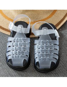 Mayoreo sandalias modernas, sólo en LHESH - Perfectas para ventas - ID 43437 negro/transp 2