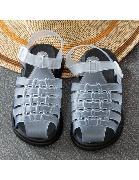 Mayoreo sandalias modernas, sólo en LHESH - Perfectas para ventas - ID 43437 negro/transp