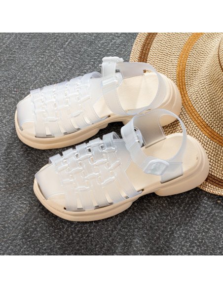 Mayoreo sandalias modernas, sólo en LHESH - Perfectas para ventas - ID 43438 beige/transp