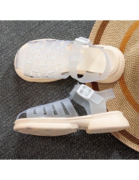Mayoreo sandalias modernas, sólo en LHESH - Perfectas para ventas - ID 43438 beige/transp