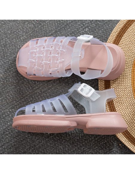 Mayoreo sandalias cómodas y duraderas en LHESH - Óptimo para comercio - ID 43439 rosa/transp