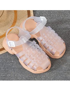 Mayoreo sandalias para damas versátiles en LHESH - Ideal para revendedores - ID 43441 apricot / transp