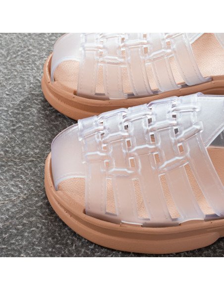 Mayoreo sandalias para damas versátiles en LHESH - Ideal para revendedores - ID 43441 apricot / transp