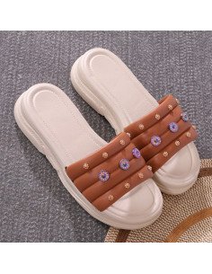 Venta mayoreo: Sandalias para dama en LHESH - ID 43407 café 2
