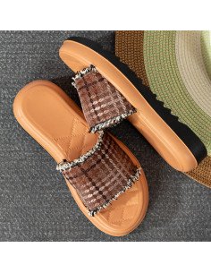 Sandalias al mayoreo, solo en LHESH - ID 43515 café 2
