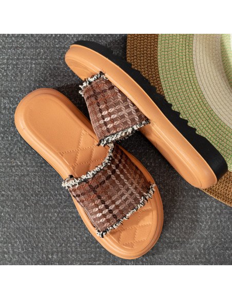 Sandalias al mayoreo, solo en LHESH - ID 43515 café