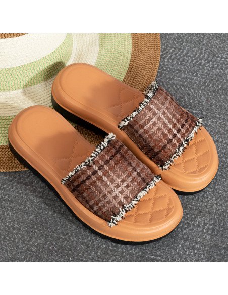 Sandalias al mayoreo, solo en LHESH - ID 43515 café