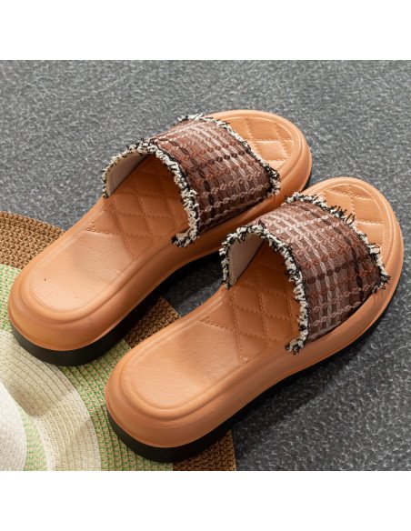 Sandalias al mayoreo, solo en LHESH - ID 43515 café