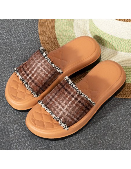 Sandalias al mayoreo, solo en LHESH - ID 43515 café