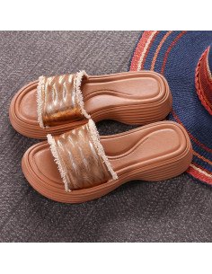 Sandalias doradas para mujer al mayoreo en LHESH 2