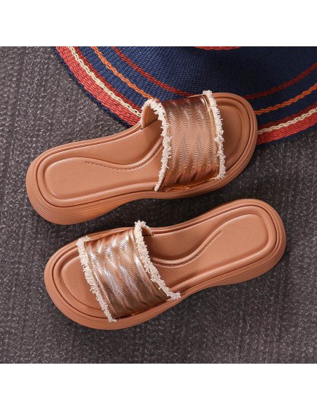 Sandalias doradas para mujer al mayoreo en LHESH