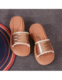 Sandalias doradas para mujer al mayoreo en LHESH
