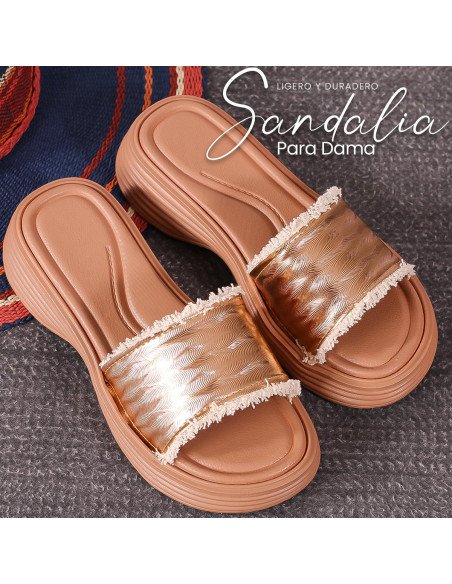 Sandalias doradas para mujer al mayoreo en LHESH