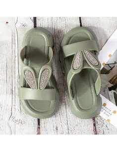 Sandalias con orejas de conejo y brillos para niñas en LHESH 2