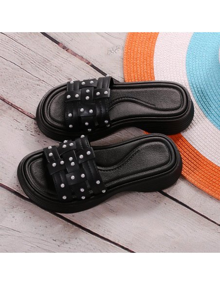 Sandalias con perlas para niña al mayoreo en LHESH