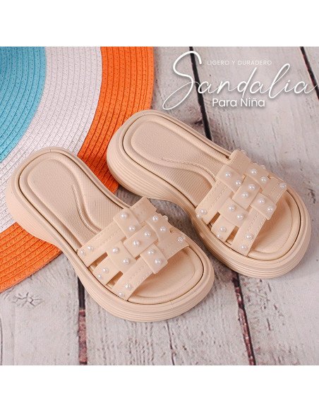 Sandalias elegantes con perlas para Niña