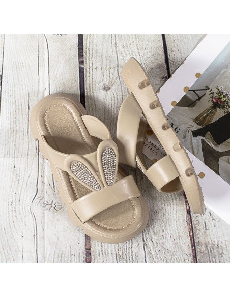 Sandalias con orejas de conejo y brillos para niñas en LHESH