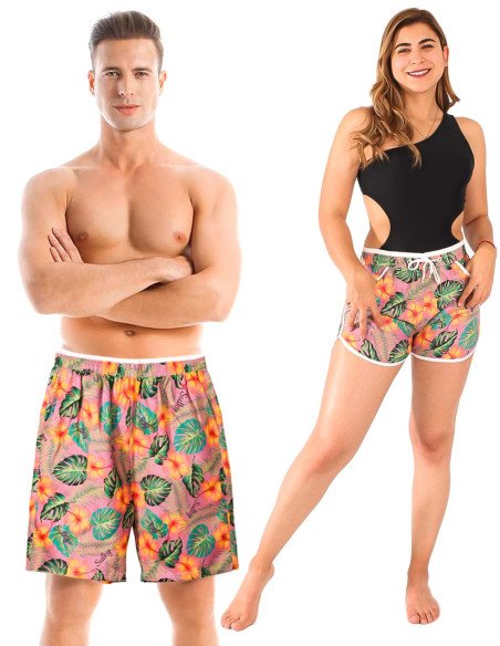 Trajes de baño con estampados para parejas al Mayoreo en LHESH