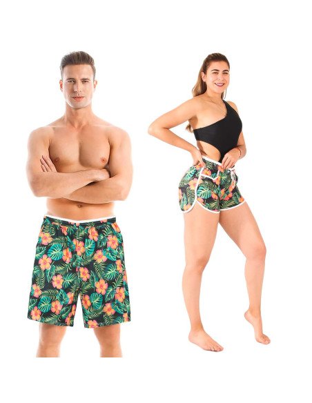 Trajes de baño con estampados para parejas al Mayoreo en LHESH