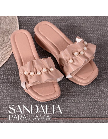 Sandalias con perlas para dama al mayoreo en LHESH