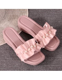Sandalias con perlas para dama al mayoreo en LHESH