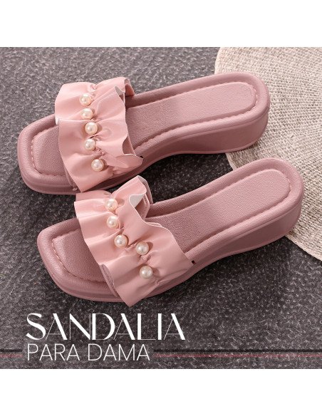Sandalias con perlas para dama al mayoreo en LHESH