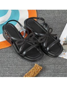 Sandalias negras para mujer al mayoreo en LHESH 2