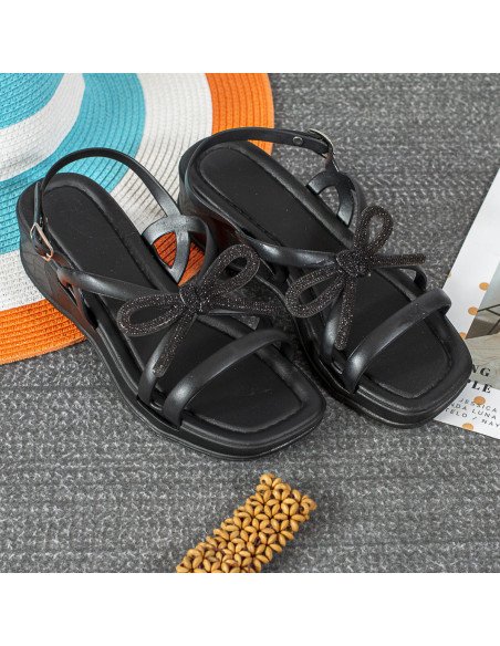 Sandalias negras para mujer al mayoreo en LHESH
