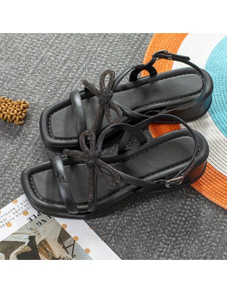 Sandalias negras para mujer al mayoreo en LHESH