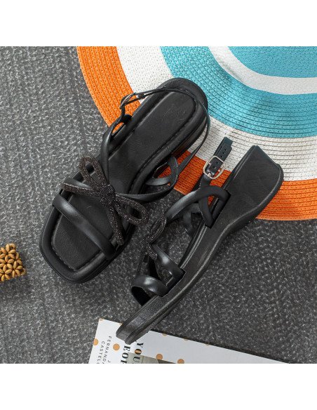 Sandalias negras para mujer al mayoreo en LHESH