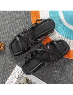 Sandalias negras para mujer al mayoreo en LHESH
