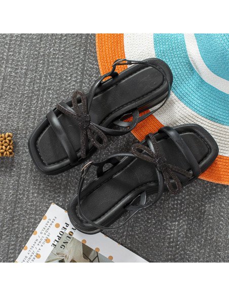Sandalias negras para mujer al mayoreo en LHESH