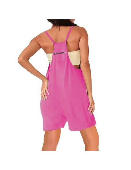 Moda plus jumpsuit holgado de tirantes para dama al mayoreo ofrece LHESH - ID 43571 rosa
