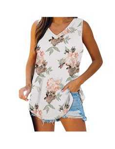Moda plus blusa sin mangas para dama al mayoreo ofrece LHESH – ID 43598 blanca 2