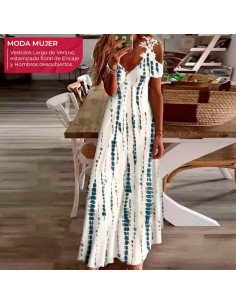 Moda plus vestido largo para dama al mayoreo ofrece LHESH – ID 43576 blanco
