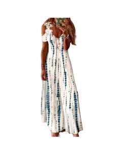 Moda plus vestido largo para dama al mayoreo ofrece LHESH – ID 43576 blanco 2