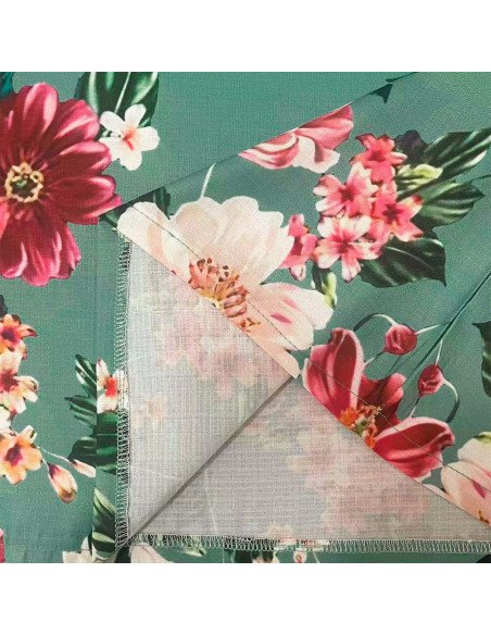 Moda plus vestido con estampado floral para dama al mayoreo ofrece LHESH - ID 43586 verde