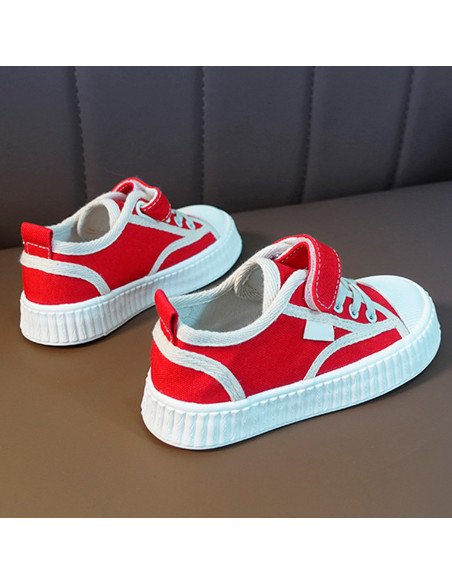Tenis para niños rojo y blanco de venta al mayoreo en LHESH
